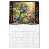幻想的な鳥 虹色シリーズ カレンダー (1月 2027)
