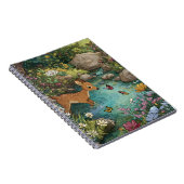 幻想的な鹿の森の池のアート ノートブック (右側)
