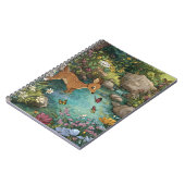 幻想的な鹿の森の池のアート ノートブック (左側)