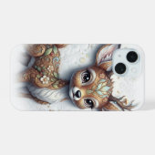 幻想的な鹿の肖像画 iPhone 15ケース (裏面横)