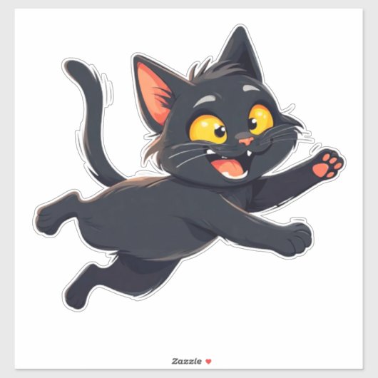 幻想的な黒猫のイラスト シール (シート)
