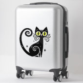 幻想的な黒猫のイラスト シール (スーツケース)