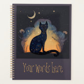 幻想的な黒猫のシルエットを作る プランナー手帳 (正面)