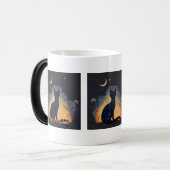 幻想的な黒猫のシルエットを作る モーフィングマグカップ (正面左)