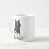 幻想的な黒猫 コーヒーマグカップ (正面左)