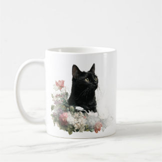 幻想的な黒猫 コーヒーマグカップ