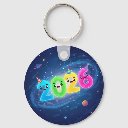 幻想的な2026ギャラクシーパーティーの両面デザイン キーホルダー (正面)