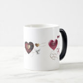 幻想的な3Dバルーンハートカラーモーフィングマグ モーフィングマグカップ (正面右)