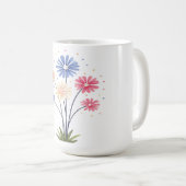 幻想的な6つのデイジーの春の花束 コーヒーマグカップ (正面右)