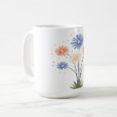 幻想的な6つのデイジーの春の花束 コーヒーマグカップ (正面左)