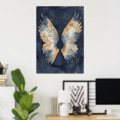 幻想的な「Celestial Angel Wings Map」ファインアートプリント ポスター (ホームオフィス)