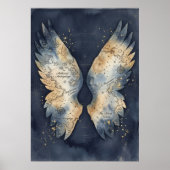 幻想的な「Celestial Angel Wings Map」ファインアートプリント ポスター (正面)