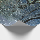 幻想的に輝く冬のワンダーランド雪の森 ラッピングペーパー (角)