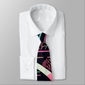 幻想的メトロポリス - Lofiアートが煌めくネオン風景 ネクタイ"浮世絵パンクシティ" ネクタイ (タイ)