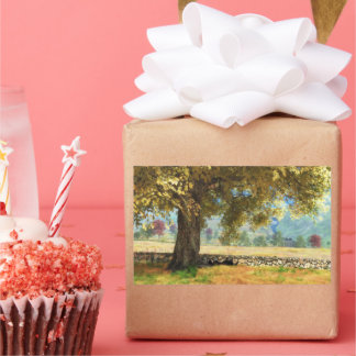 幻想的：ブナの木の下のステッカー 長方形シール