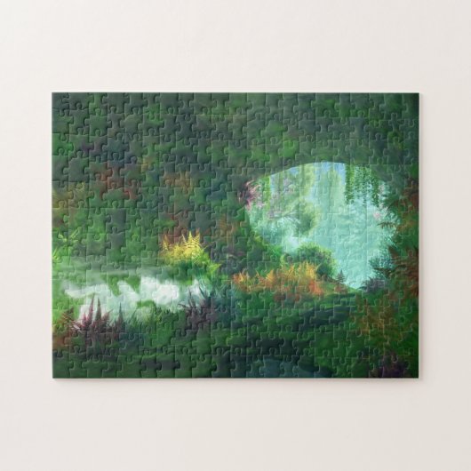 幻想的:マーブルパズルの婦人 ジグソーパズル (横)