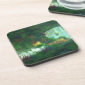 幻想的：大理石コルクのコースターの女性 コースター (左側)