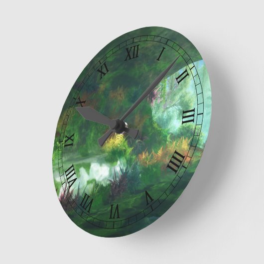 幻想的:大理石時計の女性 ラウンド壁時計 (傾斜)