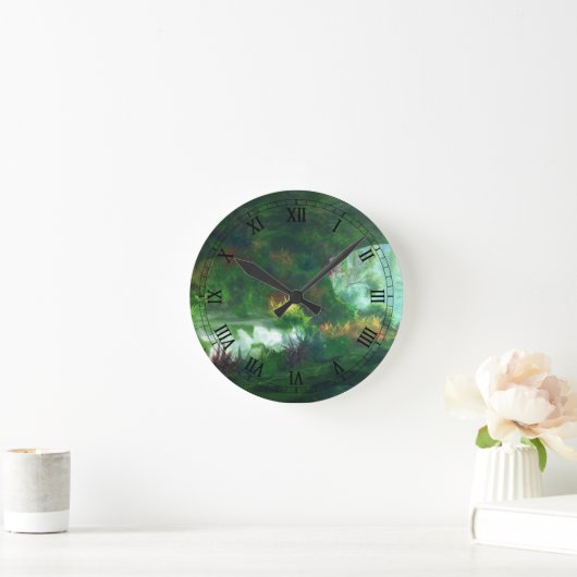 幻想的:大理石時計の女性 ラウンド壁時計 (ホーム)