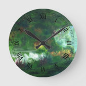 幻想的:大理石時計の女性 ラウンド壁時計 (正面)