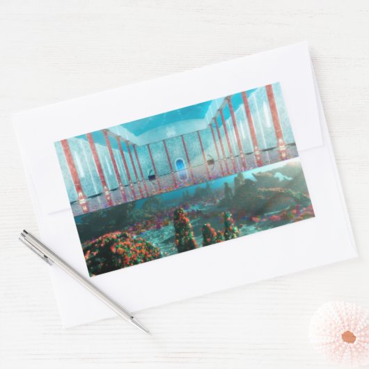 幻想的：妖精のバスステッカー 長方形シール (封筒)