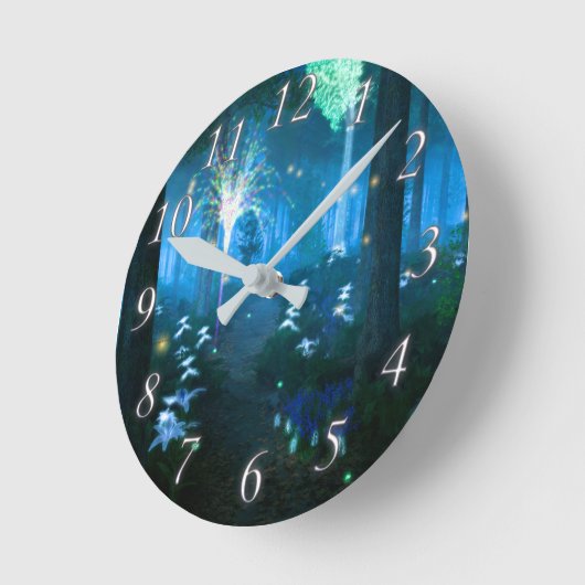 幻想的:妖精のランドクロックの夜 ラウンド壁時計 (傾斜)
