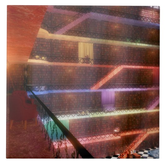 幻想的：宮殿の書庫タイル/五徳 タイル (正面)