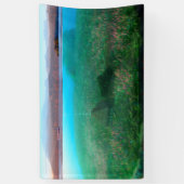 幻想的:島のコテージ旗 横断幕 (縦)