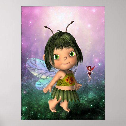 幻想芸術のポスター 小さな妖精の少女 ポスター (正面)