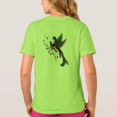 幻想芸術、色鮮やかな鳥の絵画 Tシャツ (裏面)