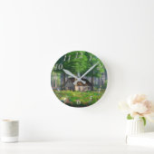 幻想:森のコテージ時計 ラウンド壁時計 (ホーム)