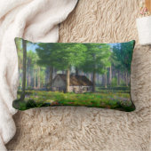 幻想：森のコテージ枕 ランバークッション (ブランケット)