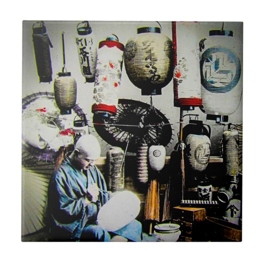 幻灯のスライド古い日本傘ペインター タイル (正面)