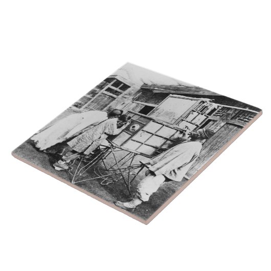 幻灯、c.1870 (b/wの写真) タイル (側面)