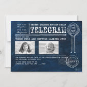 幼いおもしろい頃の写真の日付電報を保存 マグネット招待状 (正面)