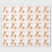 幼いこどもの芸術の年齢および名前の第8誕生日の覆いを孤色に変色させて下さい ラッピングペーパー (フラット)