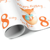 幼いこどもの芸術の年齢および名前の第8誕生日の覆いを孤色に変色させて下さい ラッピングペーパー (ロールコーナー)