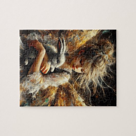 幼いウサギを抱えている妖精 ジグソーパズル (横)