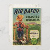 幼い子と犬のヴィンテージプリント付きハガキ ポストカード (正面/裏面)