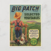 幼い子と犬のヴィンテージプリント付きハガキ ポストカード (正面)