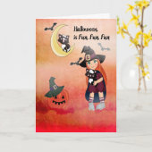 幼い子どものハロウィンカード カード (黄色い花)