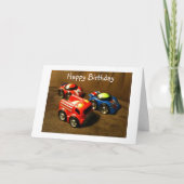 幼い子どもの誕生日 – レーシングカーの挨拶 カード (正面)