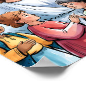 幼い子供たちを愛するイエス　保育園壁画 ポスター (角)