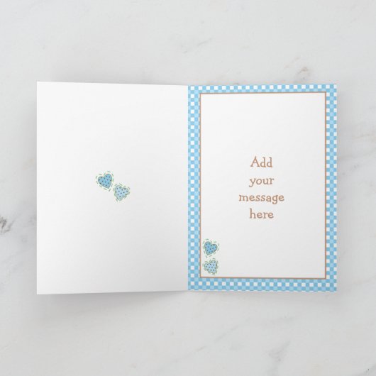 幼い子供へ男の子のキリン誕生日の挨拶 カード (内部)