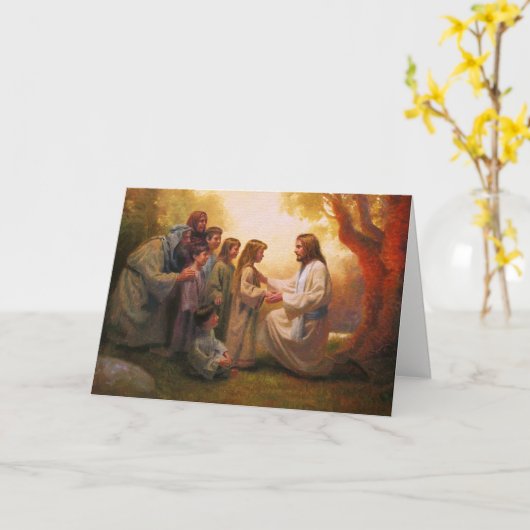 幼い子供を私に挨拶状を来ることを許可して下さい カード (黄色い花)