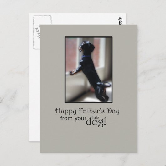 幼い犬から来た父の幸せな日 ポストカード (正面/裏面)