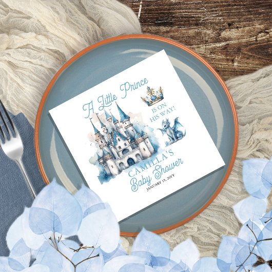 幼い王子が男の子の赤ん坊のシャワーを途中にある スタンダードカクテルナプキン