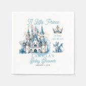 幼い王子が男の子の赤ん坊のシャワーを途中にある スタンダードカクテルナプキン (正面)