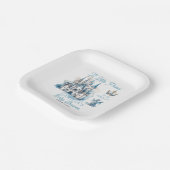 幼い王子が男の子の赤ん坊のシャワーを途中にある ペーパープレート (傾斜あり)