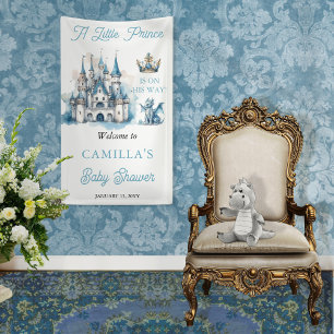 幼い王子が男の子の赤ん坊のシャワーを途中にある 横断幕